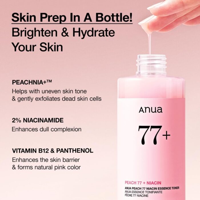 Anua Peach 77% Niacin Essence Toner 250ml - Image 4