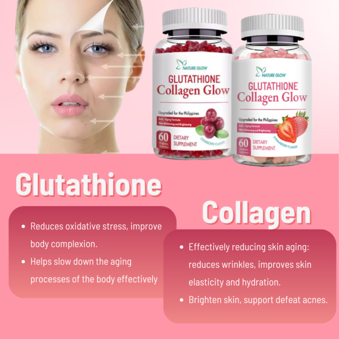 Natural Glow Glutathione Collagen Gummies - Cranberry Flavor - Image 5